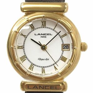 LANCEL ランセル CITIZEN シチズン 腕時計 4610-E62526 クオーツ シンプル おしゃれ ゴールド カレンダー コレクション 電池交換済 動作OK