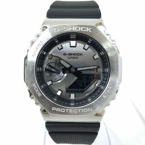 美品 CASIO カシオ G-SHOCK ジーショック 腕時計 GM-2100-1A クオーツ デジアナ アナデジ オクタゴン メタル ブラック 箱付き 動作確認済みの画像2