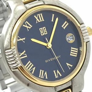 GIVENCHY ジバンシー ジバンシィ 腕時計 TR.17.XV クオーツ アナログ ラウンド ネイビー シルバー ゴールド コレクション ヴィンテージ