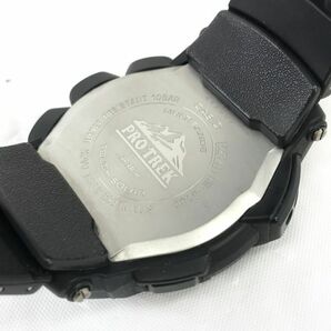 美品 CASIO カシオ PROTREK プロトレック 腕時計 PRW-5100-1B 電波ソーラー タフソーラー アナデジ ラウンド グリーン ブラック 動作確認済の画像5