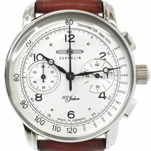 新品 ZEPPELIN ツェッペリン 100周年 記念モデル 腕時計 8676-1 クオーツ クロノグラフ カレンダー コレクション コレクター 動作OK 箱付きの画像1