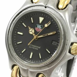 TAGHEUER タグホイヤー PROFESSIONAL プロフェッショナル セル 腕時計 S95.213 クオーツ ゴールド ブラック カレンダー コレクション