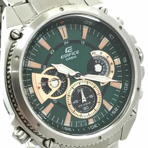 CASIO カシオ EDIFICE エディフィス 腕時計 EF-536DJ-3A クオーツ ラウンド グリーン シルバー クロノグラフ 電池交換済み 動作確認済み
