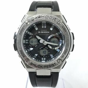 CASIO カシオ G-SHOCK ジーショック G-STEEL 腕時計 GST-W110D-1A 電波ソーラー アナデジ ラウンド マルチバンド6 ブラック 動作確認済みの画像2