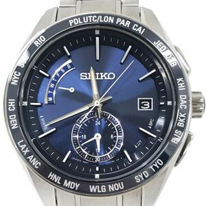 SEIKO セイコー BRIGHTZ ブライツ 腕時計 SAGA177 電波ソーラー カレンダー ブルー 青 おしゃれ コレクション チタン 動作確認済 箱付き