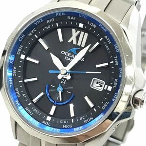 美品 CASIO カシオ OCEANUS オシアナス マンタ WAVE CEPTOR MULTIBAND6 腕時計 OCW-S340-1AJF 電波ソーラー TITANIUM チタン 動作OK