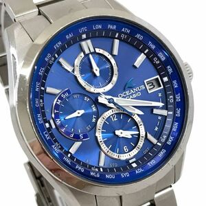 CASIO カシオ OCEANUS オシアナス 腕時計 OCW-T2600-2A2JF 電波ソーラー タフソーラー マルチバンド6 チタン クロノグラフ ブルー 動作OK