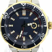 CITIZEN シチズン Eco-Drive エコドライブ 腕時計 AW1424-62L ソーラー アナログ ラウンド ブルー カレンダー コレクション 動作確認済み_画像1