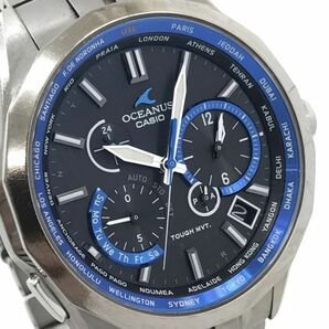 CASIO カシオ OCEANUS オシアナス マンタ 腕時計 OCW-S2400-1A 電波ソーラー タフソーラー チタン マルチバンド6 ブルー 青 動作確認済の画像1