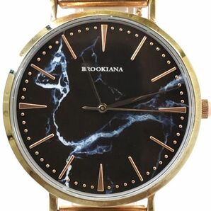 新品 BROOKIANA ブルッキアーナ 腕時計 クオーツ BA3102-RSBMRG アナログ 大理石柄 ブラック ゴールド シンプル コレクション おしゃれの画像1