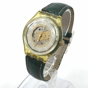 Swatch スウォッチ 腕時計 自動巻き 機械式 オートマティック コレクション コレクター スケルトン イエロー グリーン 個性的 動作確認済の画像2