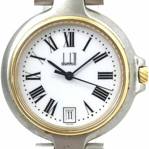 Dunhill ダンヒル ミレニアム 腕時計 クオーツ アナログ ラウンド ホワイト シルバー ゴールド コレクション ウォッチ カレンダー シンプルの画像1