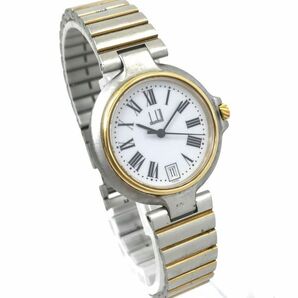 Dunhill ダンヒル ミレニアム 腕時計 クオーツ アナログ ラウンド ホワイト シルバー ゴールド コレクション ウォッチ カレンダー シンプルの画像4