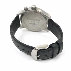 美品 ZEPPELIN ツェッペリン 100周年記念モデル 腕時計 7640-2 クオーツ ブラック デュアルタイム タキメーター カレンダー 動作確認済の画像4