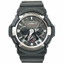 CASIO カシオ G-SHOCK ジーショック 腕時計 GA-200-1A クオーツ アナデジ ラウンド ブラック コレクション 樹脂ベルト 動作確認済み_画像2