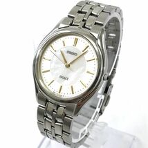 SEIKO セイコー DOLCE ドルチェ 腕時計 8J41-6030 クオーツ アナログ ラウンド シェル シルバー ヴィンテージ コレクション シンプル_画像3