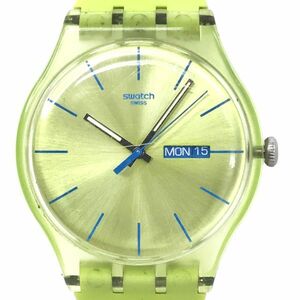 Swatch スウォッチ LIME REBEL 腕時計 SUOG702 クオーツ コレクション コレクター おしゃれ ライム グリーン シンプル カレンダー ラバー