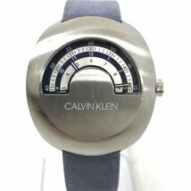 Calvin Klein カルバンクライン CK Glimpse 腕時計 鉄仮面 K9M311 クオーツ アナログ ラウンド シルバー ブルー 電池交換済み 動作確認済み_画像2