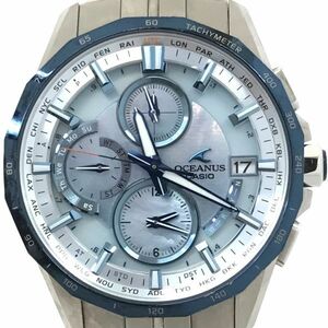  beautiful goods CASIO Casio OCEANUS Oceanus man ta wristwatch OCW-S3000P-2A radio wave solar round TITANIUM titanium multiband 6 box attaching operation OK