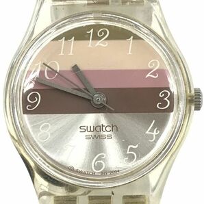 Swatch スウォッチ METALLIC DUNE 腕時計 LK258G クオーツ コレクション おしゃれ ボーダー 可愛い 個性的 アース 電池交換済 動作確認済の画像1