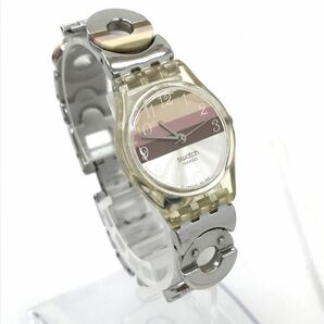 Swatch スウォッチ METALLIC DUNE 腕時計 LK258G クオーツ コレクション おしゃれ ボーダー 可愛い 個性的 アース 電池交換済 動作確認済の画像2
