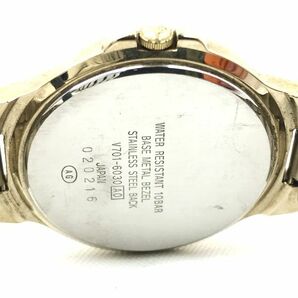 SEIKO セイコー ALBA アルバ CARIB カリブ 腕時計 V701-6030 クオーツ ラウンド アイボリー ゴールド ヴィンテージ 電池交換済み 動作OKの画像6