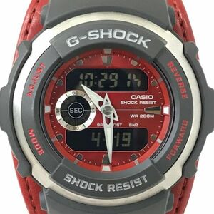  beautiful goods CASIO Casio G-SHOCKji- shock G-SPIKE G-Spike wristwatch G-300-4A quarts hole teji round red 20 atmospheric pressure waterproof box attaching operation OK