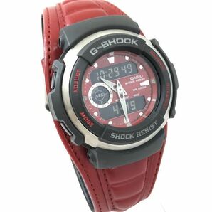 美品 CASIO カシオ G-SHOCK ジーショック G-SPIKE Gスパイク 腕時計 G-300-4A クオーツ アナデジ ラウンド レッド 20気圧防水 箱付 動作OKの画像4