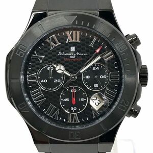 新品 Salvatore Marra サルバトーレマーラ 腕時計 SM23106-BKBK クオーツ アナログ ラウンド ブラック クロノグラフ コレクション 箱付き