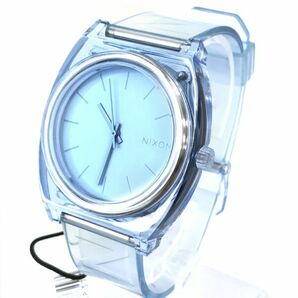 新品 NIXON ニクソン THE TIME TELLER タイムテラー 腕時計 A119 3143-00 クオーツ アナログ ラウンド ブルー クリア 動作確認済み 箱付きの画像2