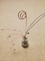 ピンクの纏 ワイヤーアート 針金工作 インテリア 置き物_画像1