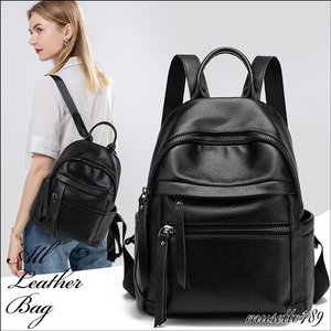 book@ cow leather!* all leather rucksack * black annual possible to use BAG! original leather . ventilation eminent light weight! unisex limitation! 2024 year spring new work! black 1 jpy ~ 1023z