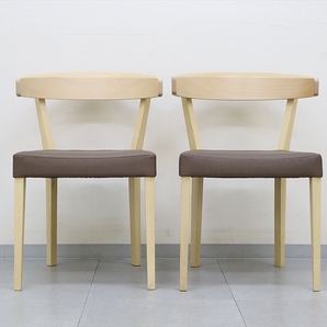 ◆karimoku カリモク家具 CA37モデル ダイニングチェア 食堂椅子 2脚セット 合成皮革 軽量 木製 モダン シンプル CA3700F562の画像2