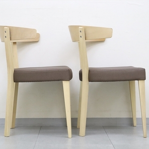 ◆karimoku カリモク家具 CA37モデル ダイニングチェア 食堂椅子 2脚セット 合成皮革 軽量 木製 モダン シンプル CA3700F562の画像4