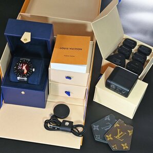本物 ルイヴィトン 新発売 第三世代 『ライト・アップ』 マットブラック タンブール ホライゾン メンズウォッチ 男性用腕時計 付属品完備の画像10