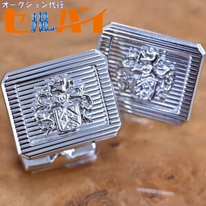  genuine article finest quality goods Piaget pure gold K18 white gold k rest cuff links 20.2g cuffs men's jewelry PIAGET
