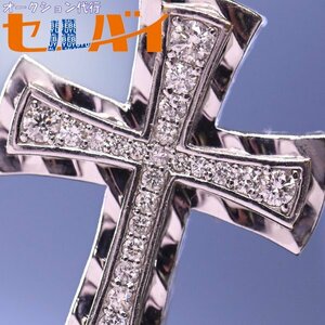  genuine article super-beauty goods ..... self pipe structure [YOBIKO] K18 white gold diamond yobiko pendant top necklace men's jewelry 