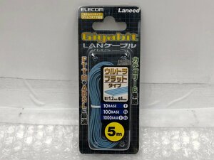 新品　ELECOM Gigabit LANケーブル　ウルトラフラット　タイプ　5M カテゴリー6　LD-GU/BU5