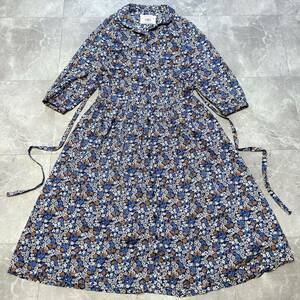 mi... ...... floral print Liberty shirt One-piece long cotton thin 