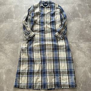  Sunny klauz large size 3L check long shirt One-piece 