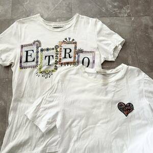ETRO エトロ Tシャツ 半袖Tシャツ 白 ホワイト 40 2枚セット