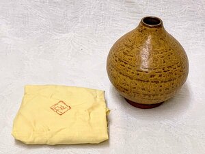 13938/作家物 在銘 花器 花入 一輪挿し 花活 花生 飾壷 飾壺 和 陶印 共布 良品 インテリア