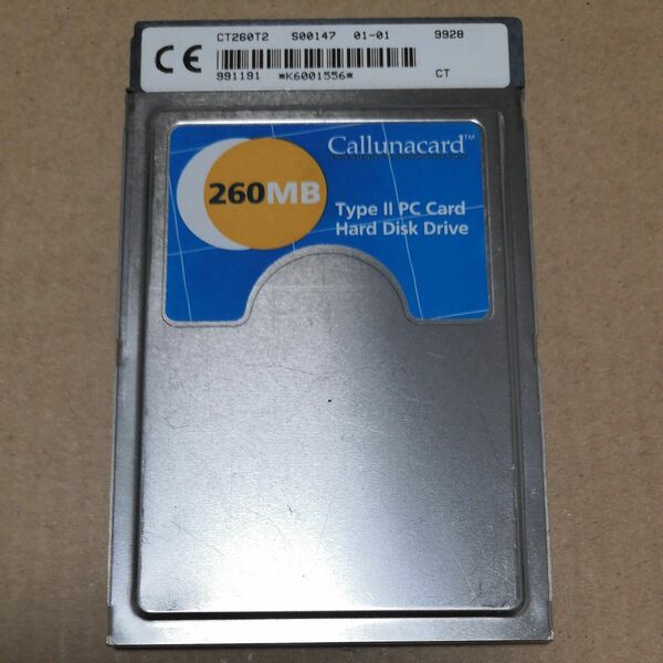 PCMCIAタイプII型260MB HDD Callunacard CT260T2