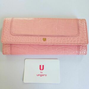 訳あり 未使用品 U by ungaro 長財布ユーバイ ウンガロ ピンク ロングウォレット