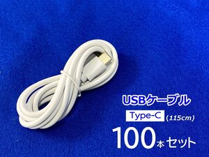 ●ジャンク品●※メーカー不明　USBケーブル Type-C 100本セット (13223101016338SH)