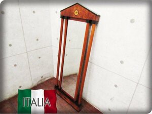 ■美品/イタリア最高級/ラグジュアリー/有名超高級ホテル/オーセンティック/バーズアイメープル/象嵌加工/classic/姿見/ミラー/khhn2751k