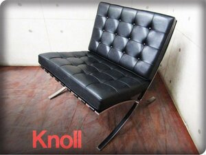 展示品/Knoll/最高級/ミースファンデルローエ/Barcelona Chair/バルセロナチェア/黒総革/デザイナーズモダン/1人掛けソファ/125万/eee5807k