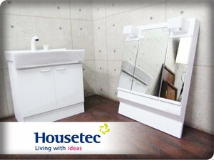 ■展示品/未使用品/Housetec/ハウステック/prugna uno/プルーニャ・ウーノ/W75/ドレッサー/三面鏡/ミラーキャビネット/洗面化粧台/ymmn929k