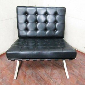 展示品/Knoll/最高級/ミースファンデルローエ/Barcelona Chair/バルセロナチェア/黒総革/デザイナーズモダン/1人掛けソファ/125万/eee5807kの画像3