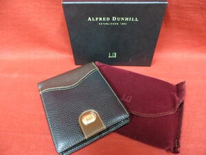 Y【0108】★ dunhill ダンヒル ★ 二つ折り財布 ★ 札入れ カード入れ ★ メンズ財布 コンパクト 経年保管/未使用品